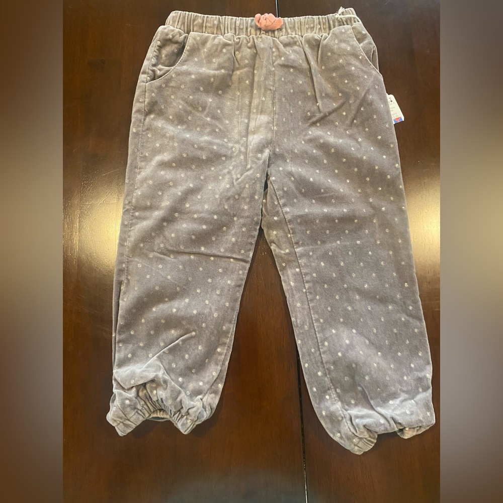 Baby Boden Gray Polka Dot Corduroy Pants